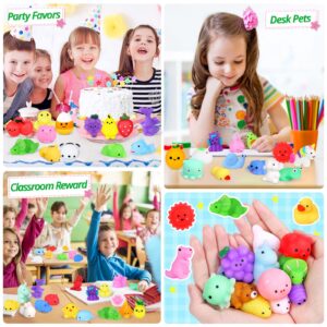 80PCS Mochi Squishy Toys Kids Party Favors Kawaii Mini Squishies Animals Fruit Stress Relief Toys Bulk Classroom Prizes Easter Egg Fillers Christmas Goodie Bag Stuffers Kids Valentines Gifts, Random