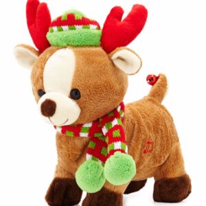 Cuddle Barn - Rock & Roll Rider | Animated Walking Dancing Singing Christmas Holiday Reindeer Sings Sleigh Ride, 10 Inches