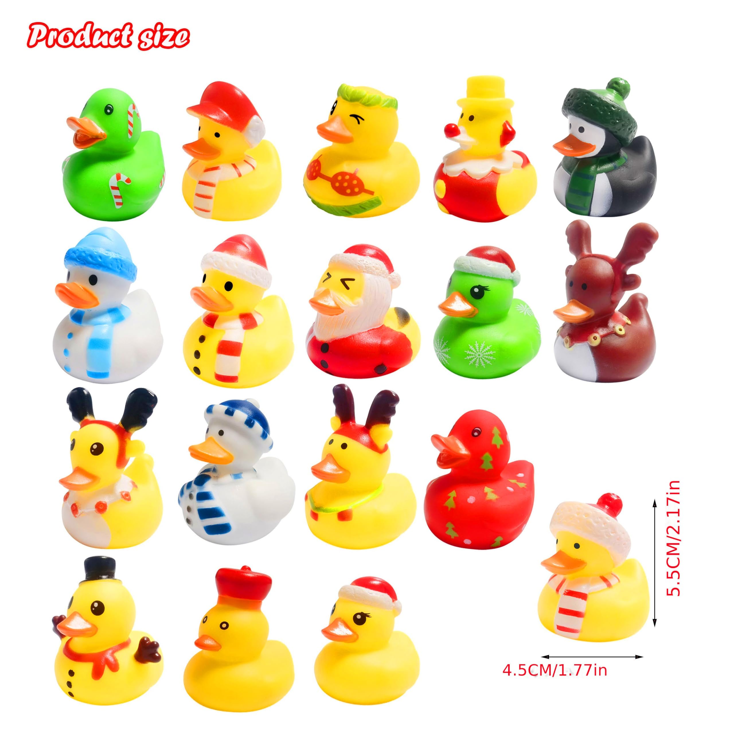 27 PCS Christmas Rubber Ducks Baby Showers Accessories Jeep Bath Toys for Kids Christmas Party Favors,Gift Exchange,Christmas Stocking Stuffers(Christmas)