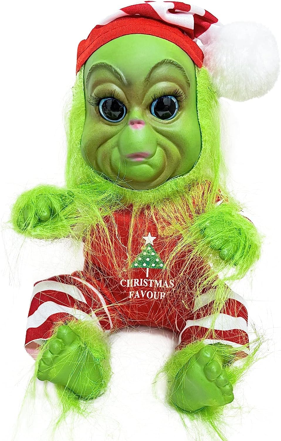 MAOROSIS Christmas Doll Toys, 8" Green Monster Doll Plush Toy, Christmas Santa Plush Toys Stuffed Animal Toy Collectie Doll Christmas Decoration Gifts for Kids Boys Girls