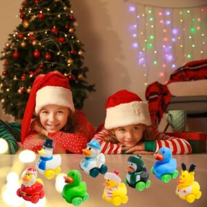 Cherislpy 12 Pcs Christmas Rubber Ducks Cars Soft Bath Toy Vehicles for Babies Kids Girls Boys Birthday Gifts,Christmas Party Favors,Christmas Stocking Stuffers(Christmas)