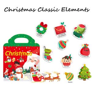 Christmas Sticker Book for Kids 1-5, Reusable Sticker Toys for 2-4 Years Old Boys Girls Christmas Gifts, Toddler Learning Toys Christmas Educational Gift for Toddlers Kids Age 1-4