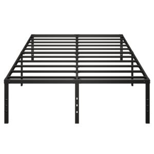 besebay king size bed frame 14 inch heavy duty metal frames with steel slats support ample storage no box spring needed, easy assembly, noise free, black