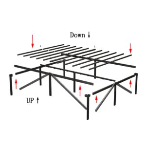 Besebay King Size Bed Frame 14 Inch Heavy Duty Metal Frames with Steel Slats Support Ample Storage No Box Spring Needed, Easy Assembly, Noise Free, Black