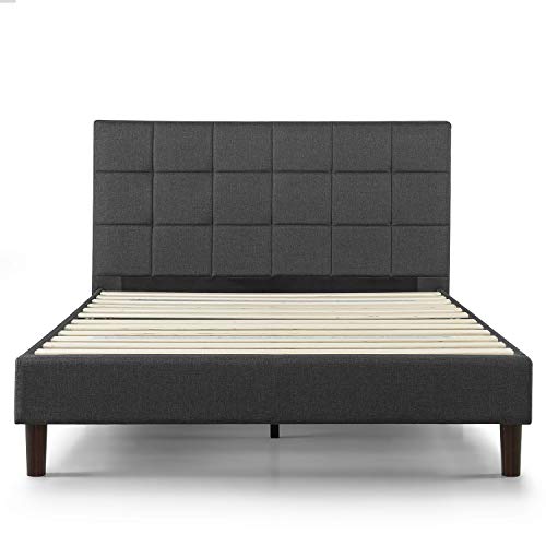 ZINUS Lottie Upholstered Platform Bed Frame / Mattress Foundation / Wood Slat Support / No Box Spring Needed / Easy Assembly, Grey, King, FSPB-K