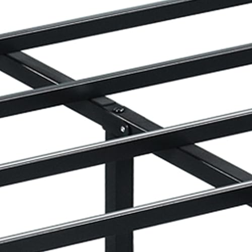 Olee Sleep 9 Inch Modern Metal Platform Bed Frame, Steel Slat Anti-Slip Support, Steel Mattress Foundation, No Box Spring Needed, Black, King Size