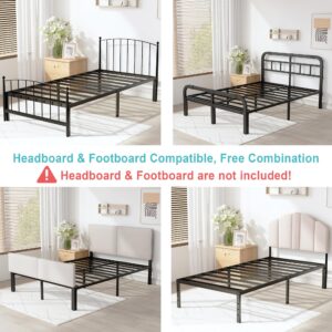 OSASET King Size Bed Frame - 18 in Metal Platform Bed Frame, 3600lbs Heavy Duty Metal Bed Frame, King Bed Frame No Box Spring Needed with Ample Storage Space - Easy Assembly and Noise Free