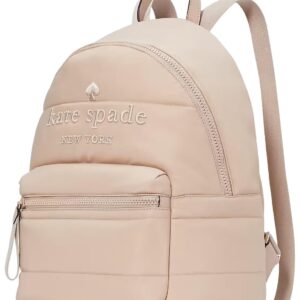 Kate Spade New York Women's Ella Ksnyl Puffy Backpack, Warm Beige