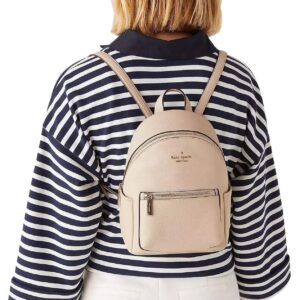 Kate Spade Leila Pebbled Leather Mini Dome Backpack Bag (Light Sand)