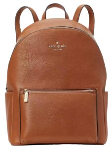 kate spade new york women's leila pebbled leather large dome backpack bag, warm gingerbread