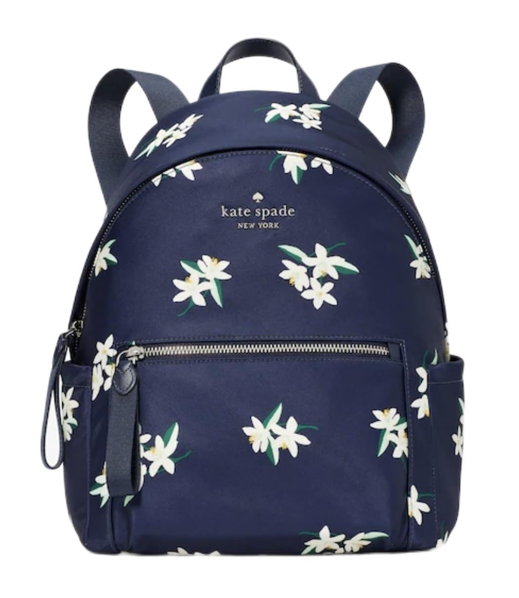 Kate Spade New York Chelsea Orange Blossom Medium Backpack (Parisian Navy Multi)