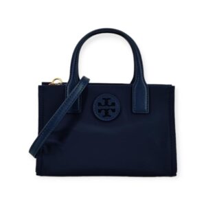 tory burch womens 146437 elle gold-tone hardware mini nylon tote bag, (405 navy blue)