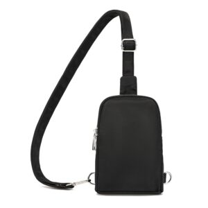 haytijoe crossbody sling bags for women fanny pack small nylon cross body bag travel purse(nylon-black)