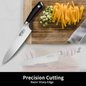 VENZELL 15 pcs Knife Set with Block, Premium Quality High Carbon Stainless Steel Kitchen Knife Set