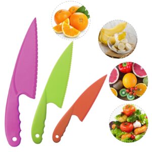 NANXJIUR 8 Pieces Kid Plastic Nylon Cooking Knife Set, Children Toddler Kitchen Knives, Kitchen Cooking and Baking Knife Set, Safe Knives for Bread without BPA, Lettuce Knife and Salad Knife