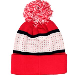 Country Winter Hat, Adult Knit Warm Hat Casual Active Sports Pom Soccer Beanie (Canada) Red