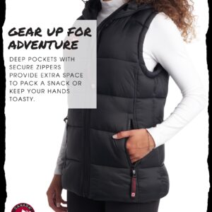 CANADA WEATHER GEAR Women’s Vest - Quilted Puffer Vest - Outerwear Sleeveless Jacket, S-XL, Size Medium, Black