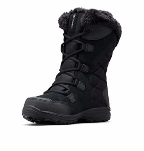 columbia women's ice maiden ii snow boot, black/columbia grey, 9.5 m us