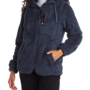 CANADA WEATHER GEAR Women’s Fleece Sweatshirt Jacket - Full Zip Sherpa Fur Bomber Jacket - Teddy Coat for Women (S-XL), Size Large, Dusty Blue