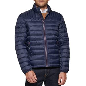 tommy hilfiger men's water resistant ultra loft down alternative puffer jacket, midnight, small