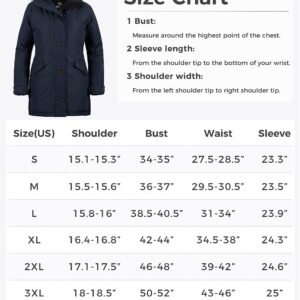 wantdo Women's Winter Hooded Thick Puffer Coat Insulated Long Parka Navy S