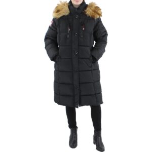 canada weather gear womens long cold weather parka coat black l