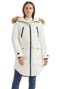 orolay women's thickened down jacket winter warm down coat beige