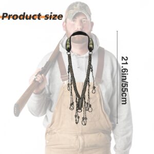 PAMASE Duck Call Lanyard - Duck Whistle Hunting Accessories with 10 Removable Loops, Camo Woven Goose Call Carry, Outdoor Predator Gear Gift for Hunter - without Duck Call