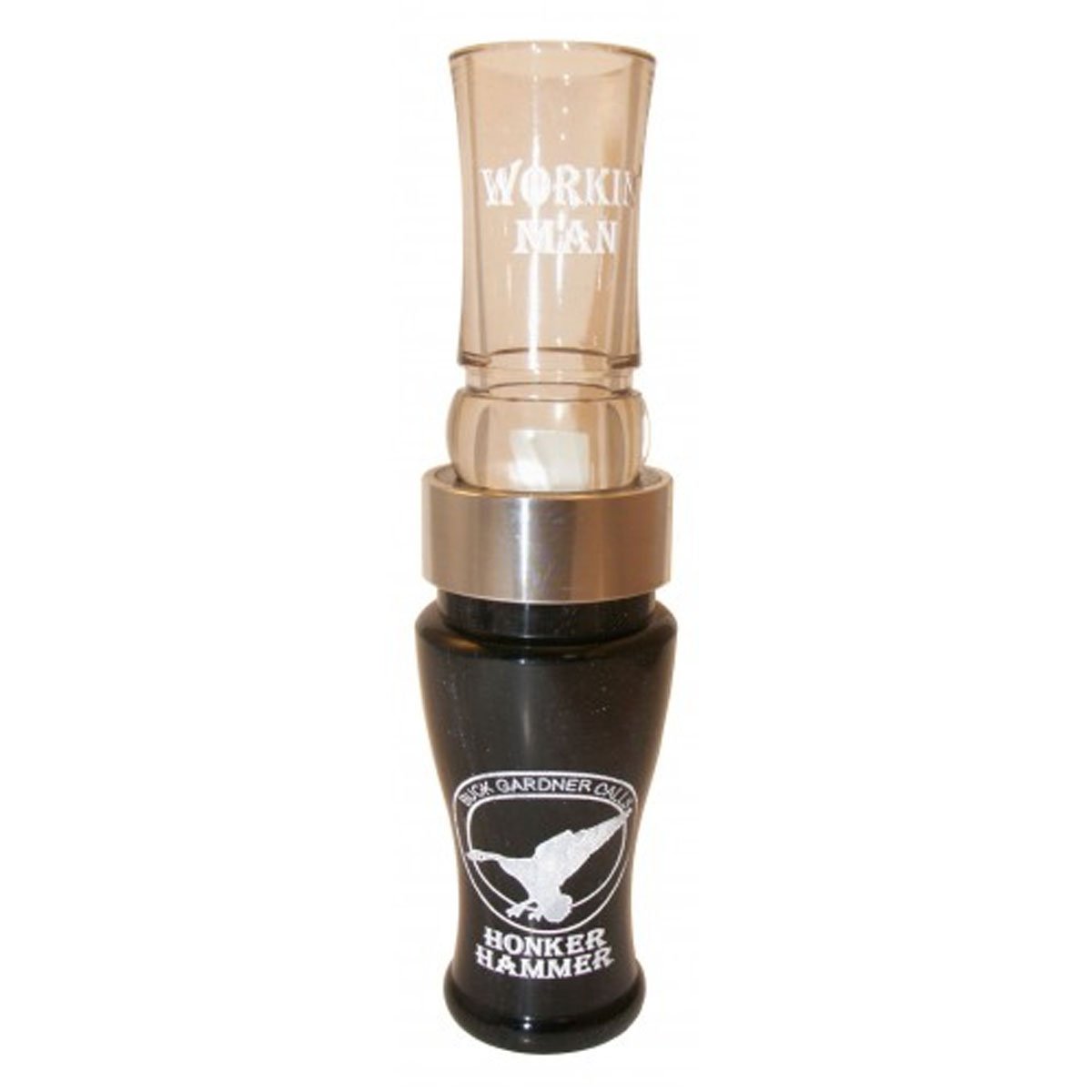 Buck Gardner (ACPHHLWP/SGH) Honker Hammer Acrylic/Polycarbonate Goose Call, White Pearl/Smoke