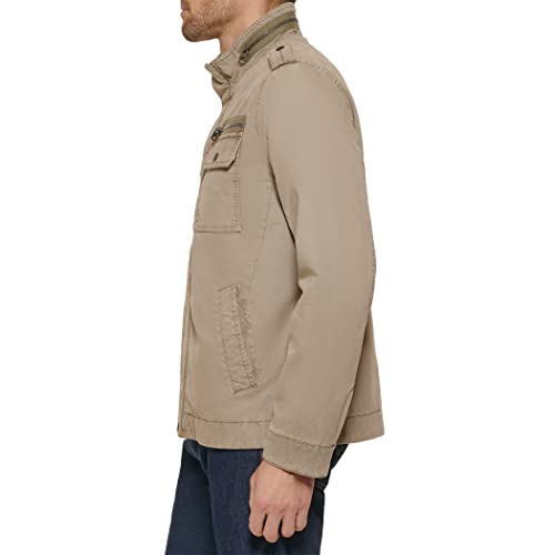 Levi's Men's Washed Cotton Military Jacket, Stone Unfilled, X-Large