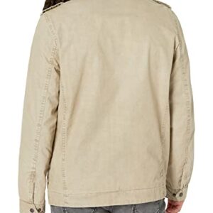 Levi's Men's Washed Cotton Military Jacket, Stone Unfilled, X-Large