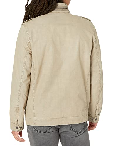 Levi's Men's Washed Cotton Military Jacket, Stone Unfilled, X-Large