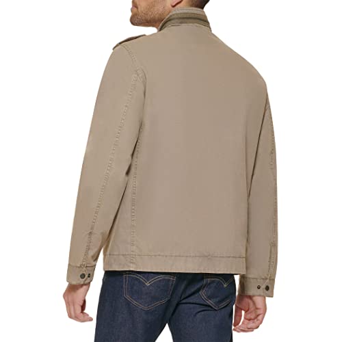 Levi's Men's Washed Cotton Military Jacket, Stone Unfilled, X-Large