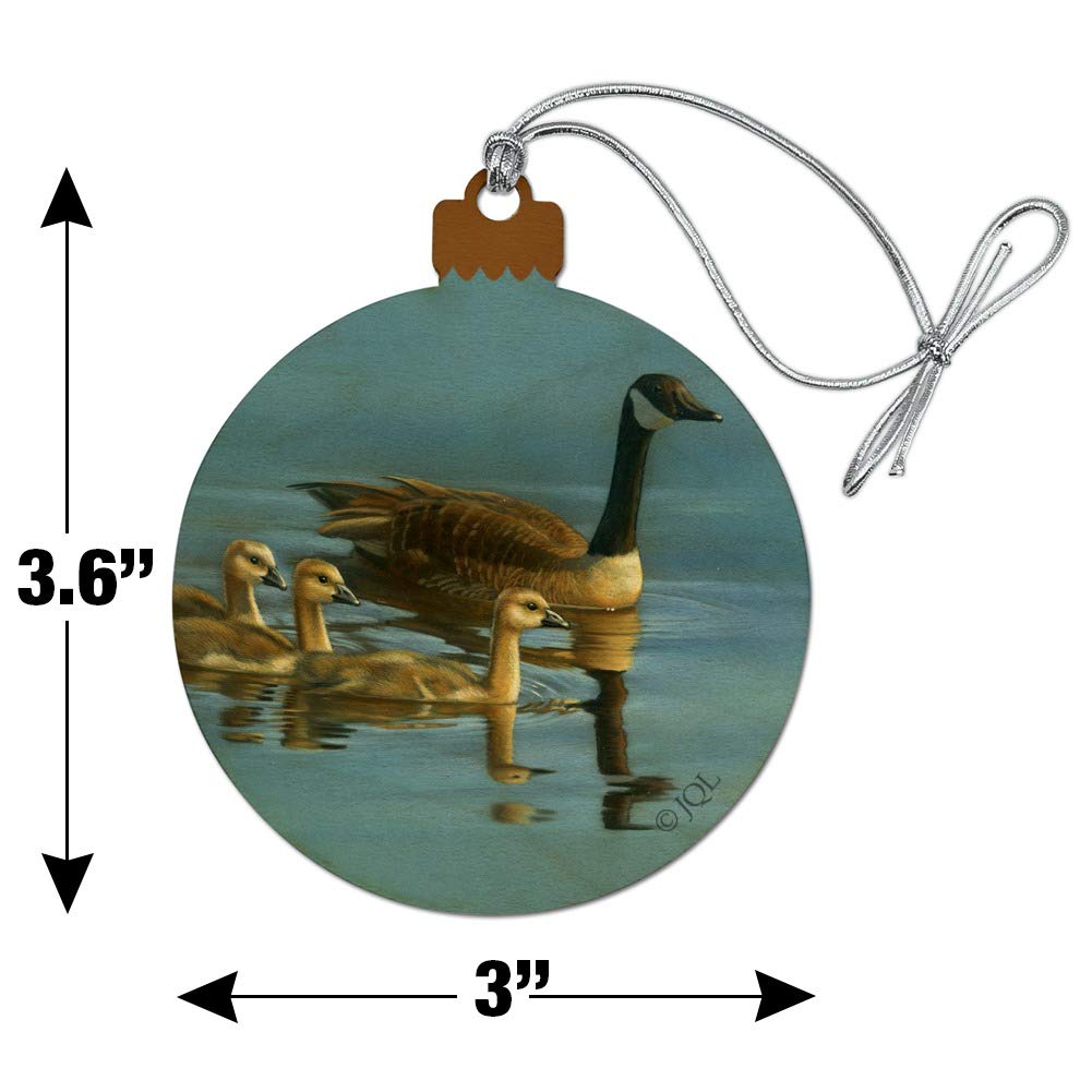 Canada Canadian Geese Family Wood Christmas Tree Holiday Ornament