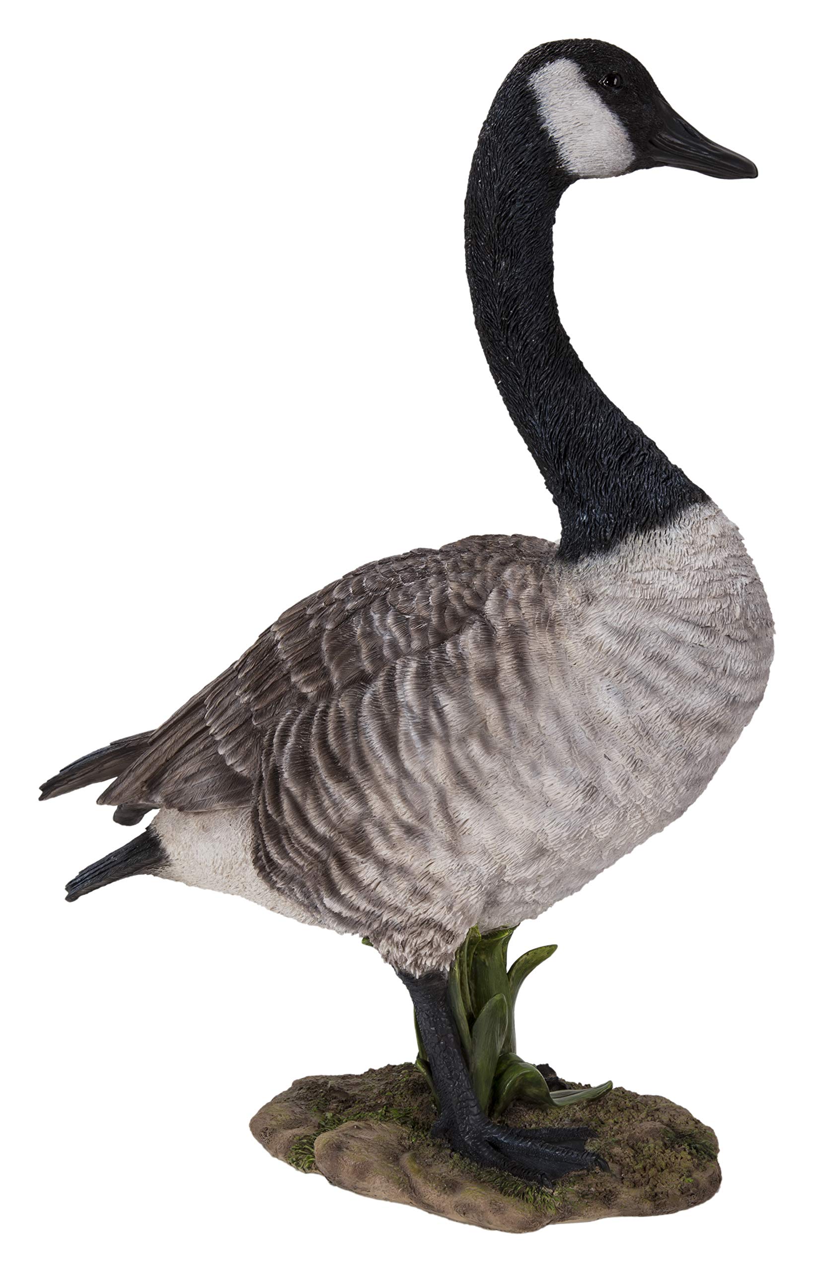 Hi-Line Gift Standing Canada Goose Statue, Grey/Natural