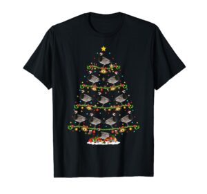 funny xmas lighting santa canada-goose bird christmas tree t-shirt