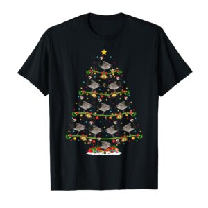 Funny Xmas Lighting Santa Canada-Goose Bird Christmas Tree T-Shirt