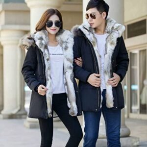 HZCX FASHION Men's Fur Collar Hooded Warm Fleece Lined Down Jackets And Coats 2016091201-385-B-US XL TAG 5XL