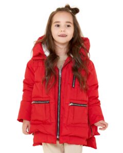 orolay children hooded down coat girl's quilted puffer jacket boy's winter jackets red 120cm