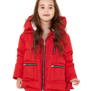 Orolay Children Hooded Down Coat Girl's Quilted Puffer Jacket Boy's Winter Jackets Red 120CM