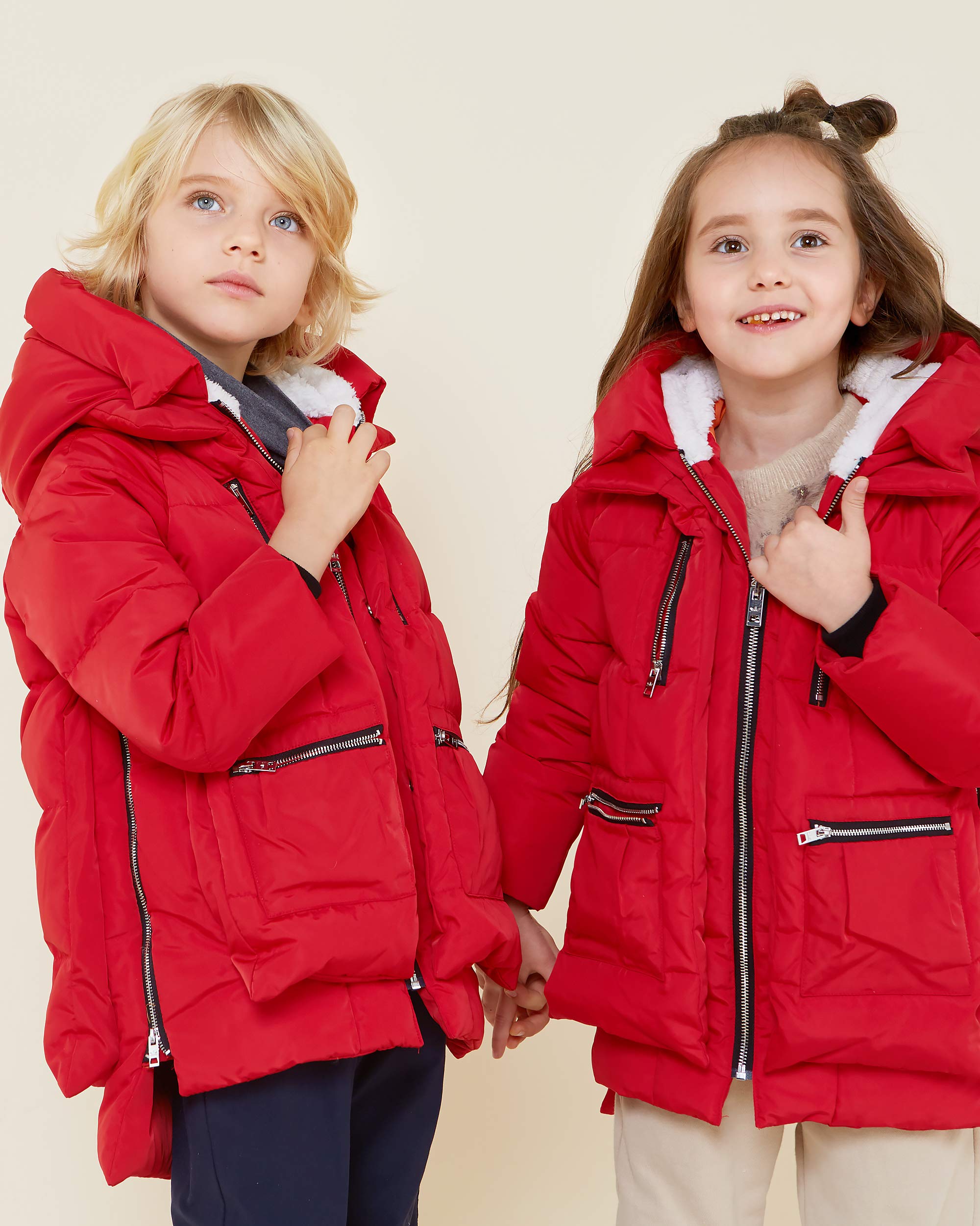 Orolay Children Hooded Down Coat Girl's Quilted Puffer Jacket Boy's Winter Jackets Red 120CM