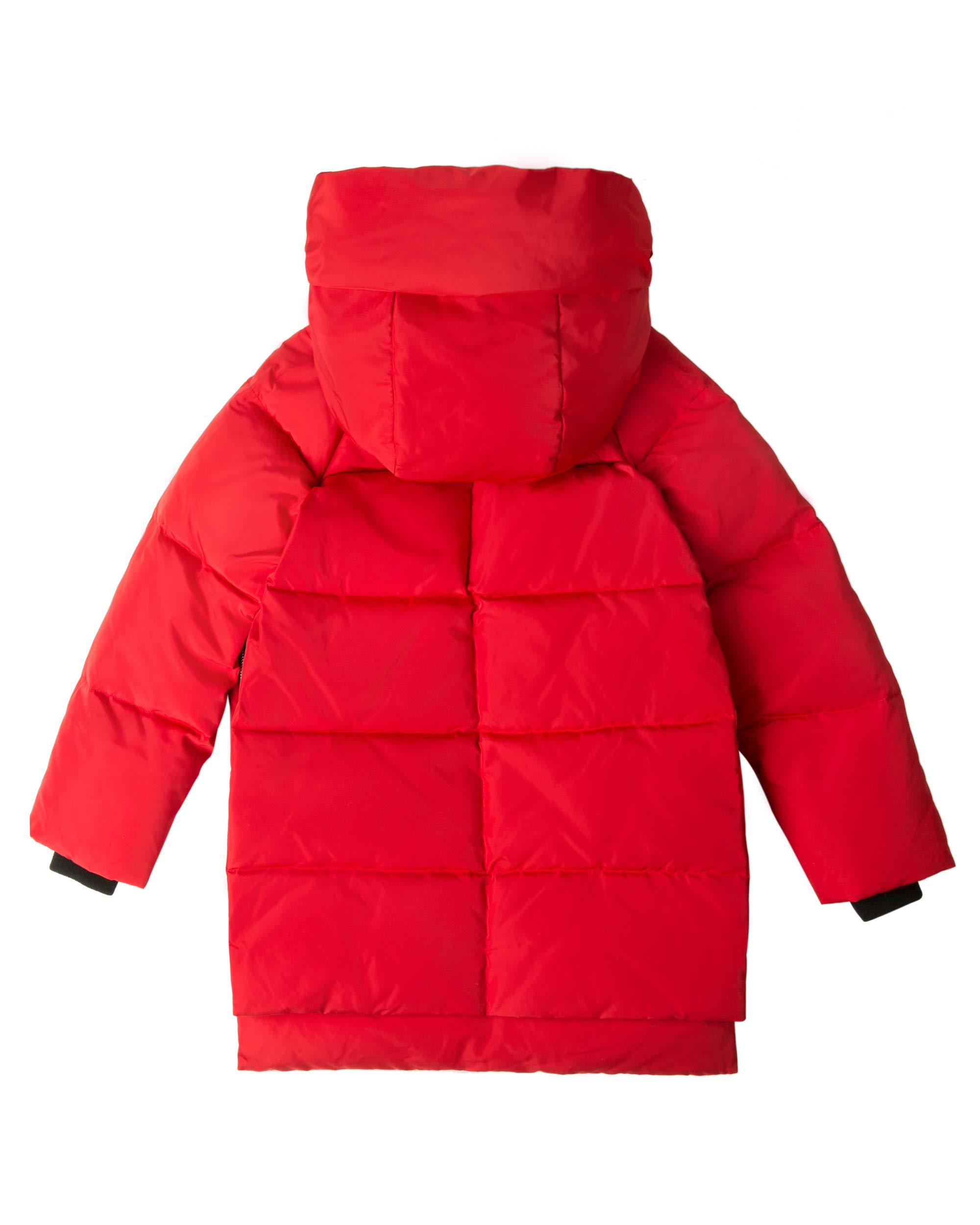 Orolay Children Hooded Down Coat Girl's Quilted Puffer Jacket Boy's Winter Jackets Red 120CM