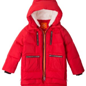 Orolay Children Hooded Down Coat Girl's Quilted Puffer Jacket Boy's Winter Jackets Red 120CM