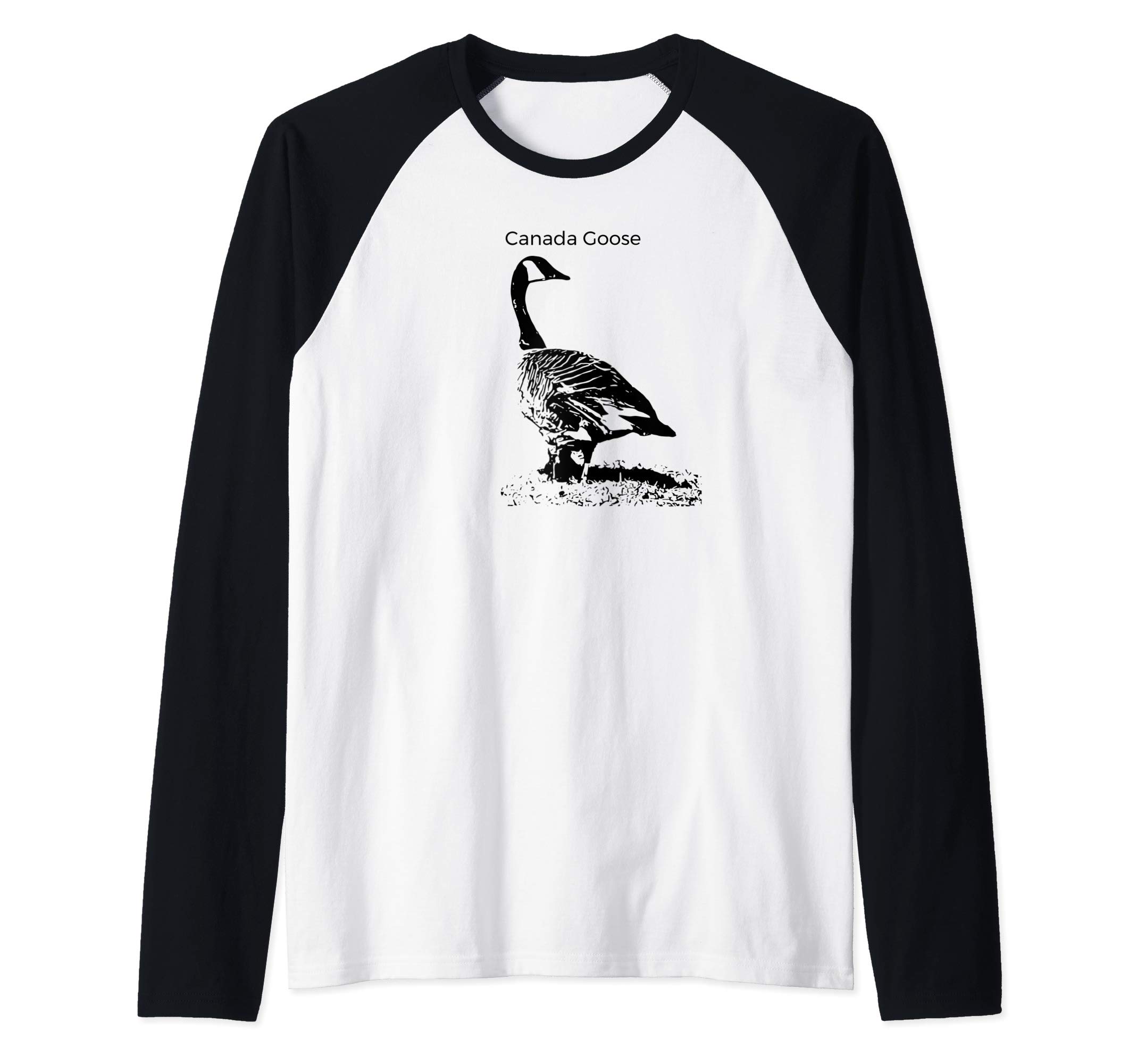 Canada Goose Standing Lookout Waterfowl Lover Raglan Baseball Tee