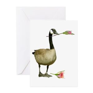 CafePress Canada Goose Rose Folded Greeting Card Matte