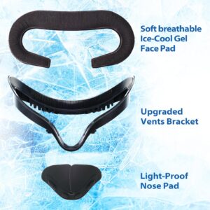 DESTEK Cooling Face Pad Compatible with Quest 2, Including Facial Interface and Removable Nose Guard - Accessories for Oculus/Meta Quest 2 - Face Cushion Face Cover Replacement