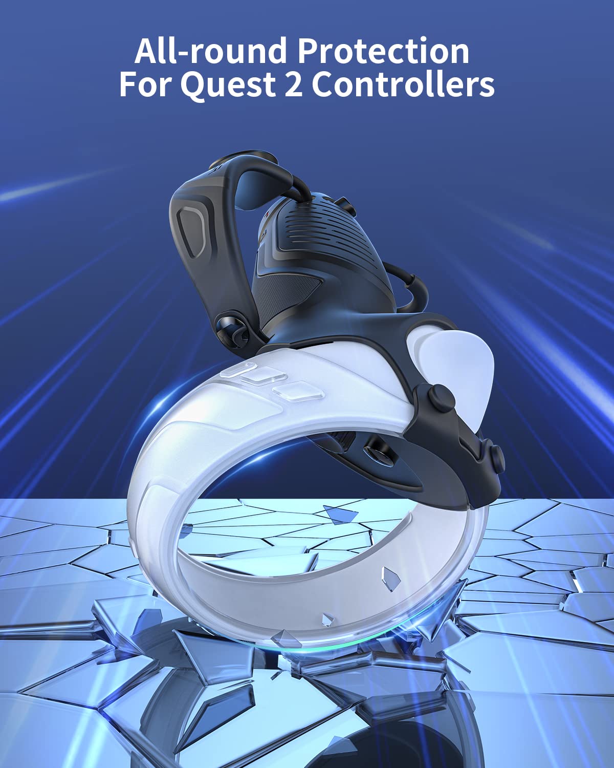 ZYBER Charging Dock, Rechargeable Controller Grips for Meta Quest 2