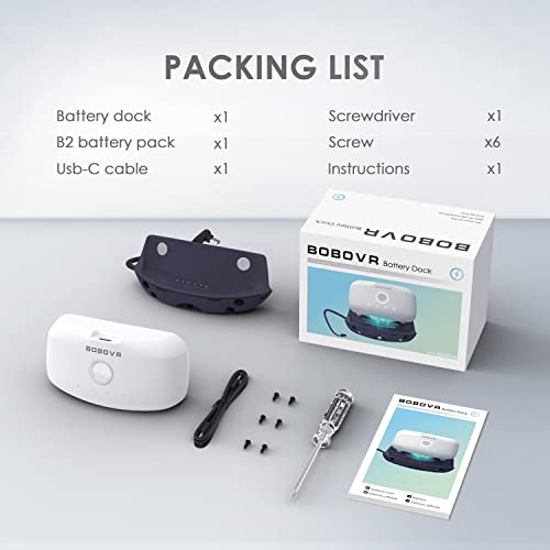 BOBOVR Battery Dock Upgrade Kit for M1/M2 Plus,Quickly Convert M1/M2 Plus Strap Regular Version to Battery Version.