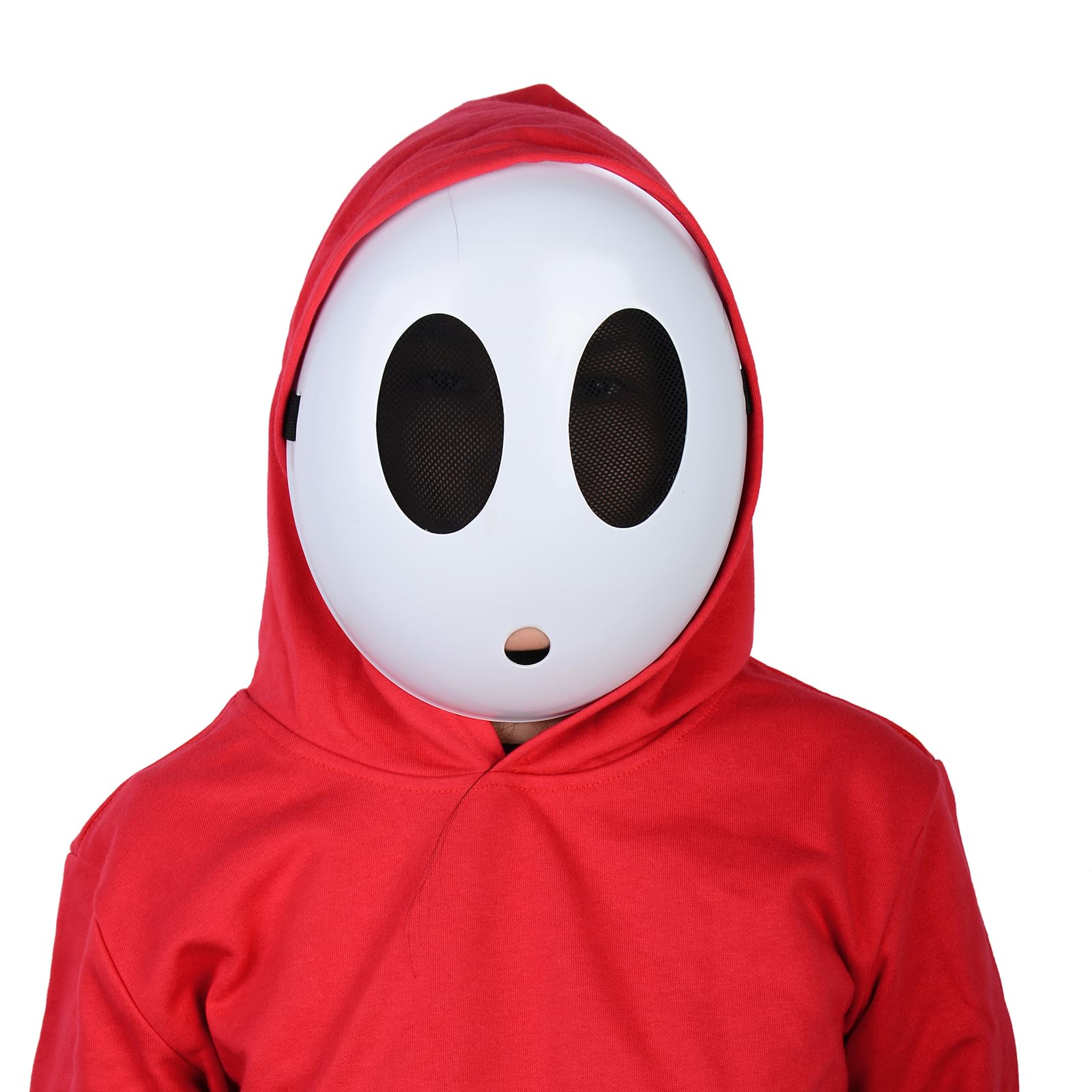 Monisorly White Shy Guy Mask Girl Halloween Mask Full Face Mask Costume Cosplay Prop Accessories (Boy)