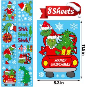 Christmas Window Clings Decorations Double Sided Christmas Window Stickers for Glass Window Christmas Decorations Indoor Home Decor Snowflake Window Decal for Home School Office Decorations